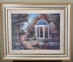 Elegant Framed Gazebo Landscape Wall Art