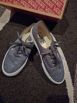 Women glittery vans grey