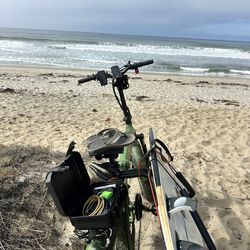 Olic Folding Electric Folding E Bike w/lock box and l - Green Camouflage - New Battery