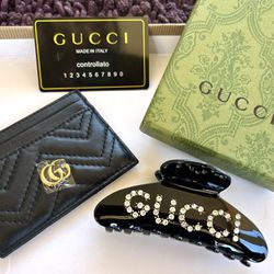 Gucci Lambskin Cardholder & Gucci Hair Clip