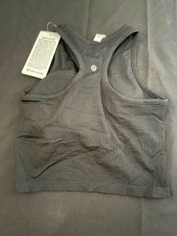 Lululemon Black Ribbed Athletic Crop Tank Top