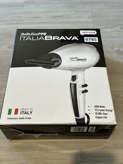BaByliss PRO Italia Brava 2000W Professional Hair Dryer - NIB. 