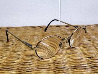 Calvin Klein Eyeglasses  Frames VTG Round Tortoise Shell  Etched Gold Tone  Border