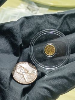 1/500th Tiny Gold Coin in Capsule Holder