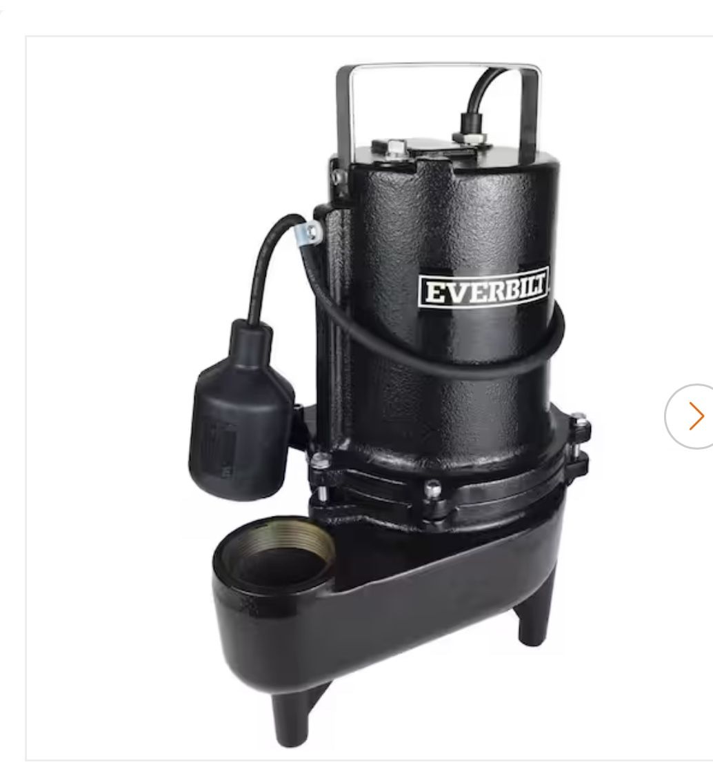 Everbilt 3/4 HP Sewage Ejector Pump