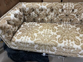 Velvet Gold and Beige Vintage Sofa