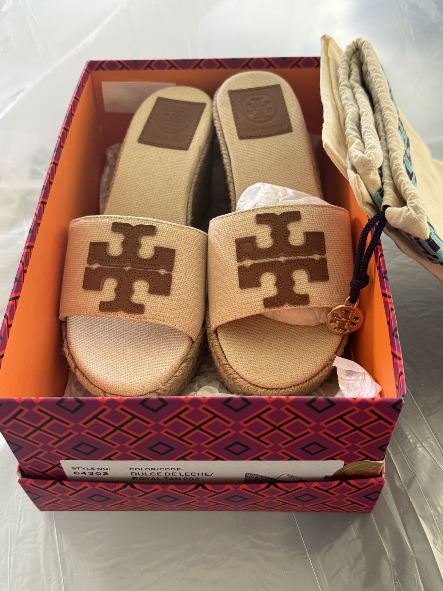 Tory Burch Weston Wedge Slide Canvas Shoes
