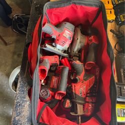 Milwaukee M12 12V Lithium-Ion Cordless Combo Tool Kit (5-Tool) w/ Charger & Batteries