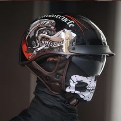 German Motorcycle Half Helmet Visor Quick Release Dot Approved Helmet