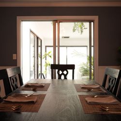 Beautiful Wood Dining Table and Bar Set