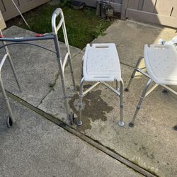 Walker. 2 Heavy Doty Shower chairs
