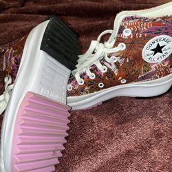 7.5 Womens Converse Casual | Converse Run Star Hike Hi Jungle Orange/White | Champs Sports