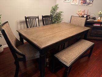 Vail 6-pc. Dining Set w/ Bench and Upholstered Chairs