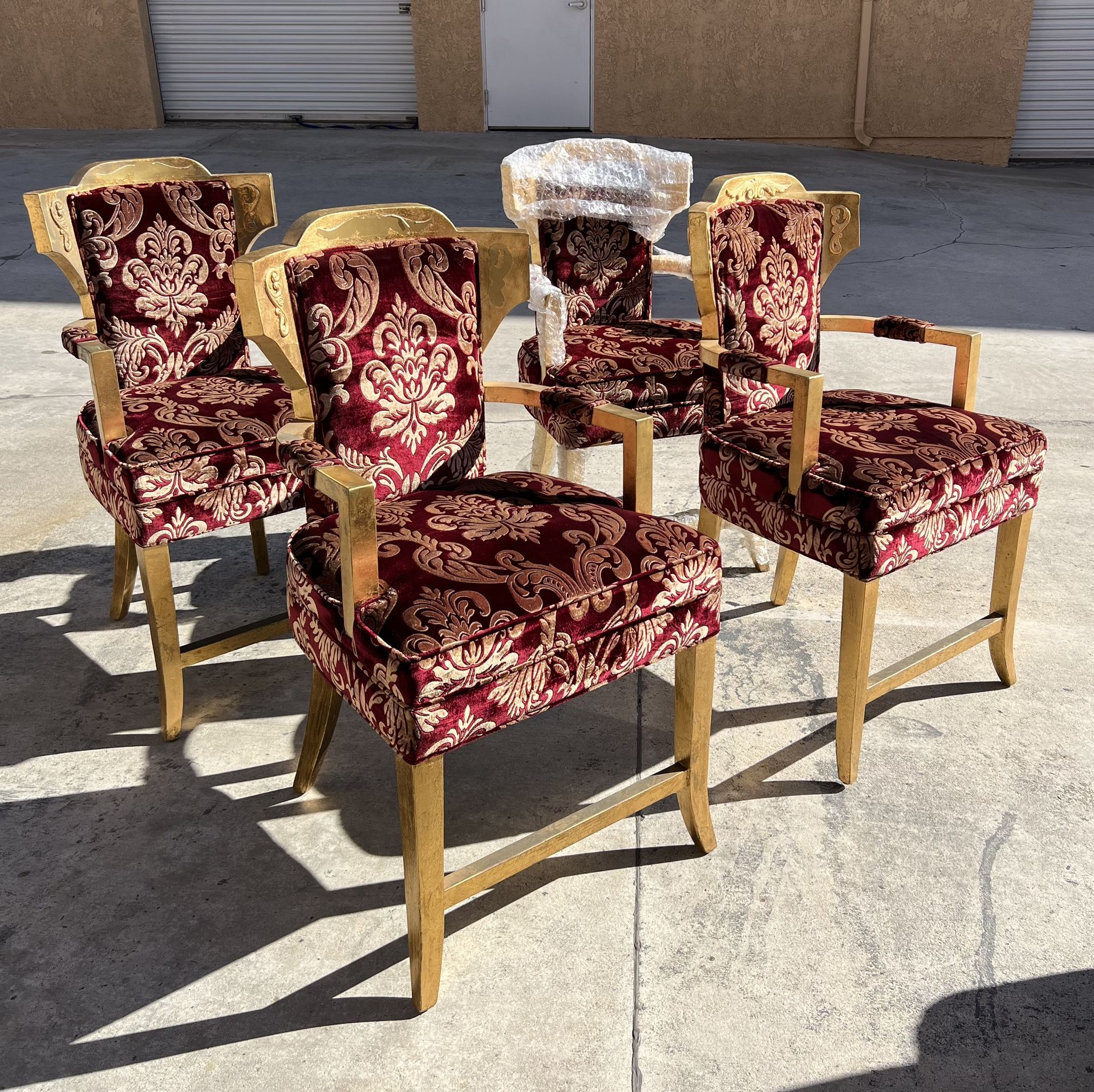 Set Of 4 French Venetian Baroque Louis XVI Style Bar Stools Chairs