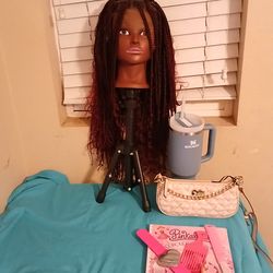 Burgundy braided wig