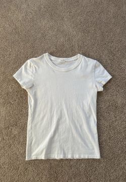 John Galt White Solid Crew Neck