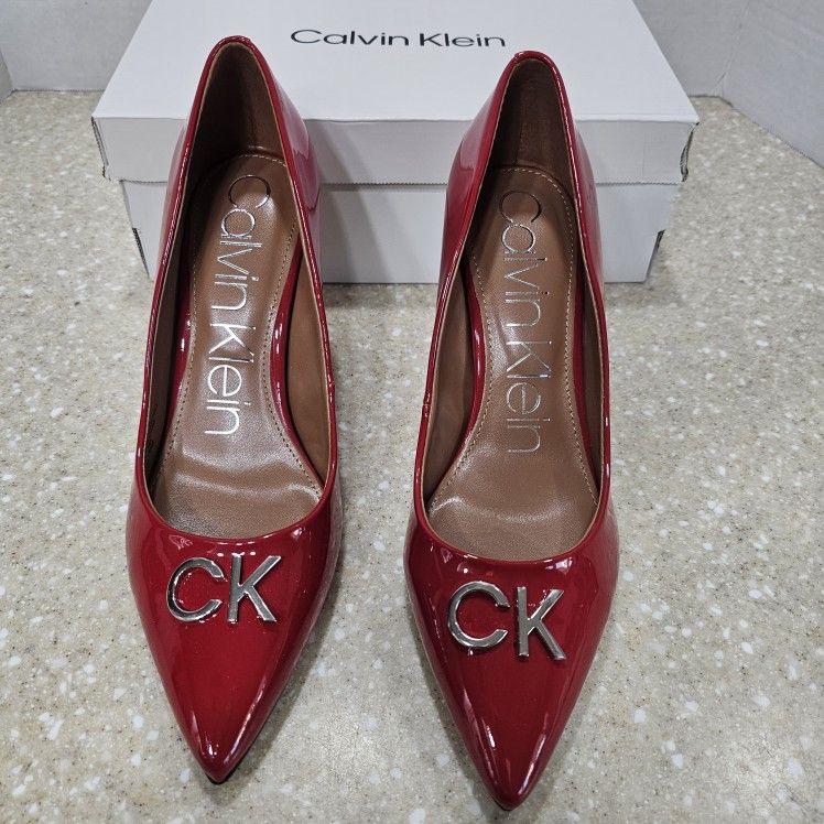 Calvin Klein Greta Pump/Heels Women's Size 9, Red Patent.  NWT