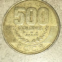 Republica De Costa Rica 500 Colonies B.C.C.R. Coin