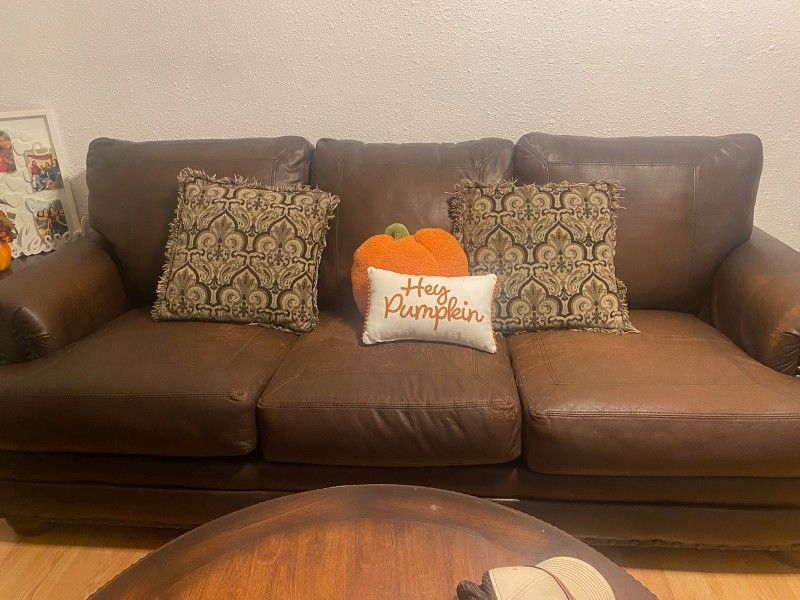 2 Piece Sofa Set Brown