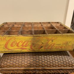 Vintage Coca Cola 24 Bottle, Wood Crate