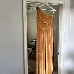 Marigold velvet Formal Gown For Sale!!! 
