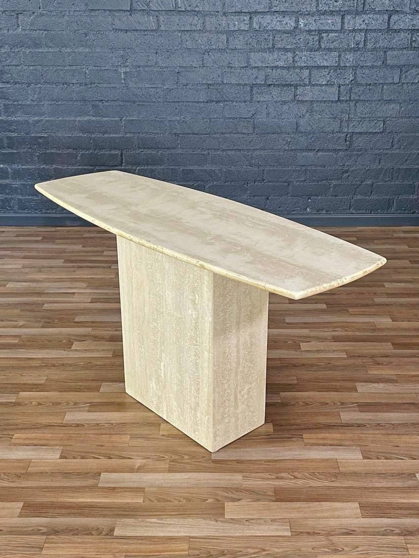 Post Modern Italian Travertine Console Table, c.1980’s - Delivery Available 