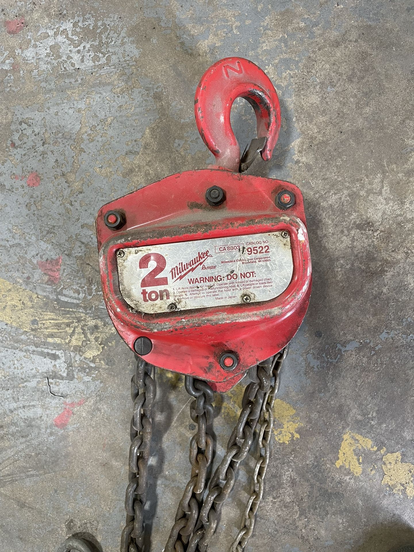 Milwaukee 2 Ton Chain Hoist