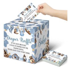  Baby Shower Diaper Raffle Box With Cards