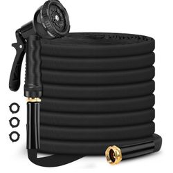 Garden Hose Non-Expanding 100ft, Flexible Garden Hose with 10 Function Hose Nozzle, Lightweight, Kink Free and Water Hose for Outdoor,Yard, Lawn, Car 