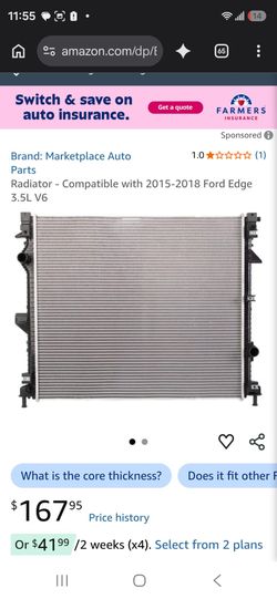 Radiator for 2015-2018 Ford Edge 3.5L V6