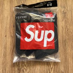 Black Supreme Socks  sizes 6-12