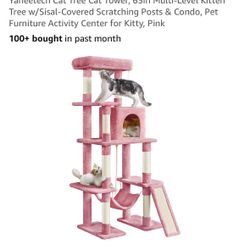 Pink 63in Cat Tree (Unopened Box- Item No Longer Needed)