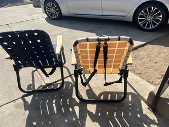 Folding Low-Profile Lawn Chairs Set of 2