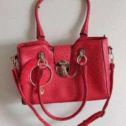 Ostrich Texture (Faux Leather) Shoulder Bag 