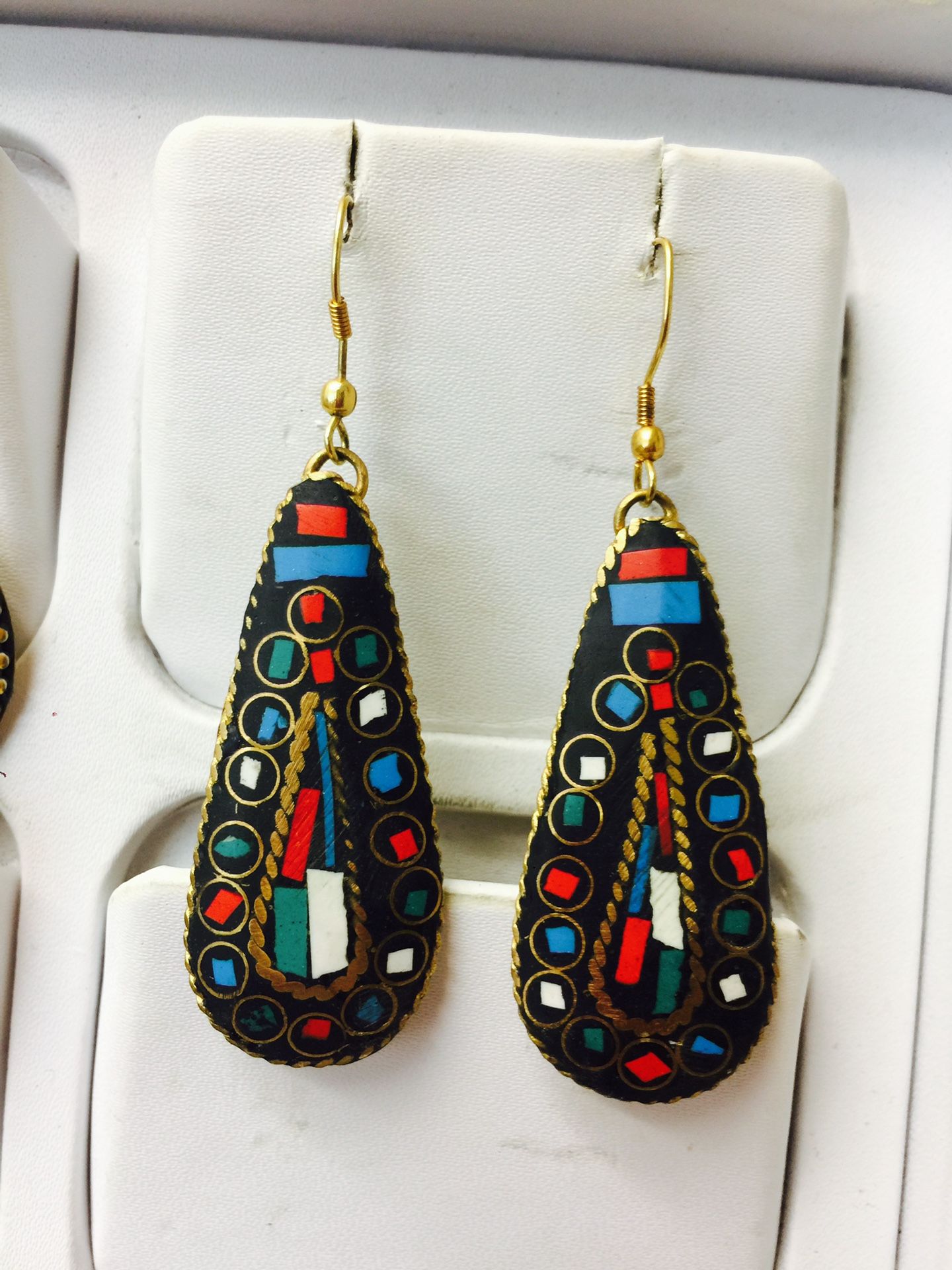Colorful brass Earring