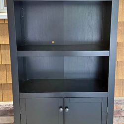 Espresso Wood Bookshelf /Cabinet - 3 Shelves And Cabinet At Bottom With Additional 2 Shelves. Must Pickup 29707
