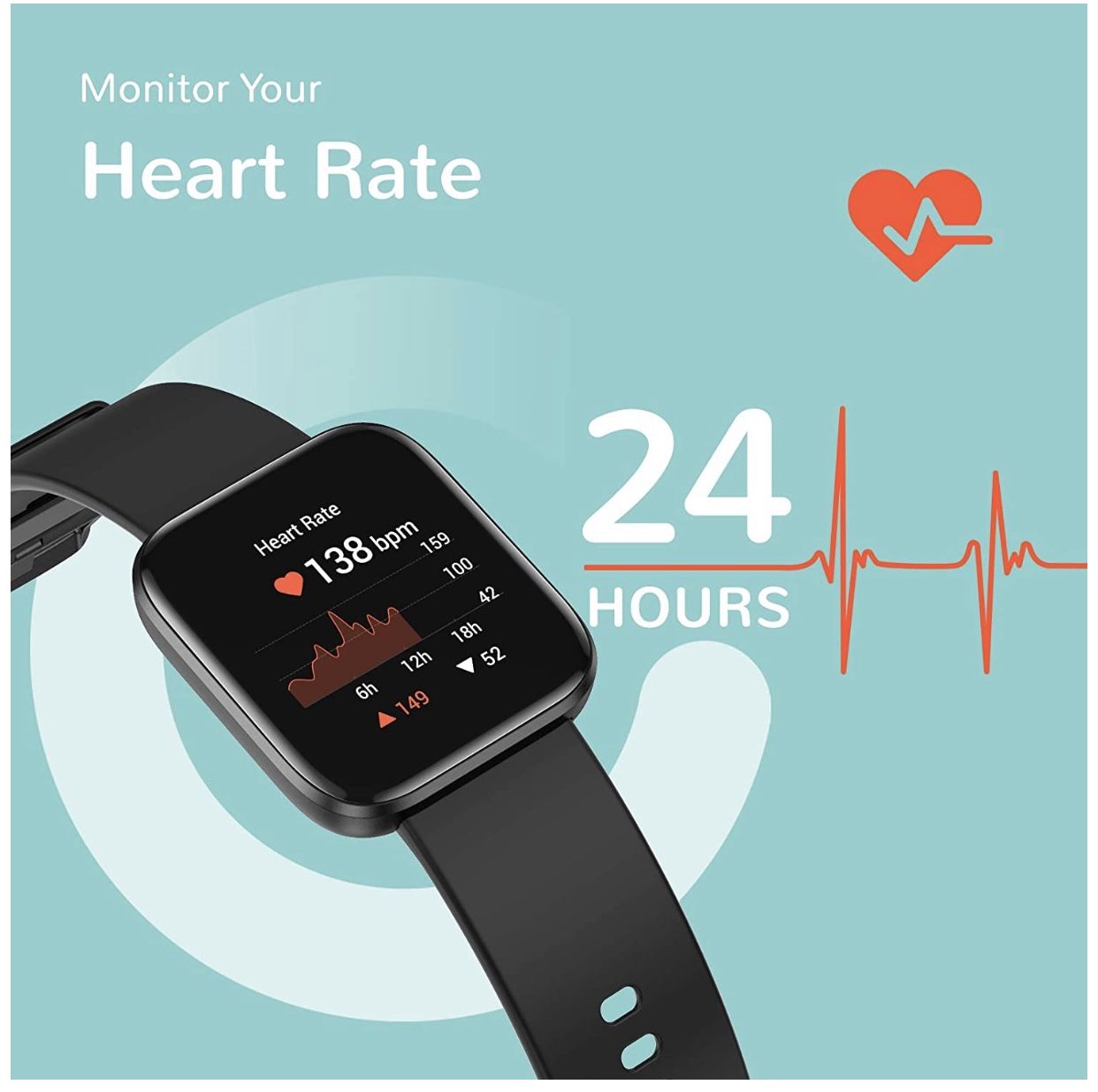 Letsfit Smart Watch for Android Phones Compatible with iPhone Samsung Black Cell phones Accessories