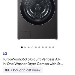 NEW LG 5.0 cuft ALL IN ONE WASHER AND DRYER. 120 volt ELECTRIC. VENTLESS. PLUS A 3 YEAR EXTENDED WARRANTY FULLY TRANSFERABLE 1/10/26