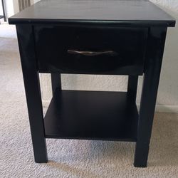 Black End Table With Drawer