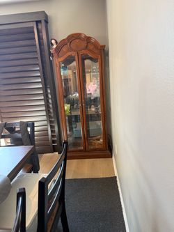 Wood and Glass Curio Display Cabinet