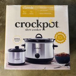 Crockpot Slow Cooker – 5qt + Bonus Little Dipper Warmer 