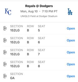 Dodgers VS Royals August 10th