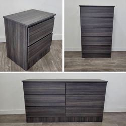 Dresser, Chest And 1 Nightstand - Cómoda, Gavetero Y 1 Mesita De Noche 