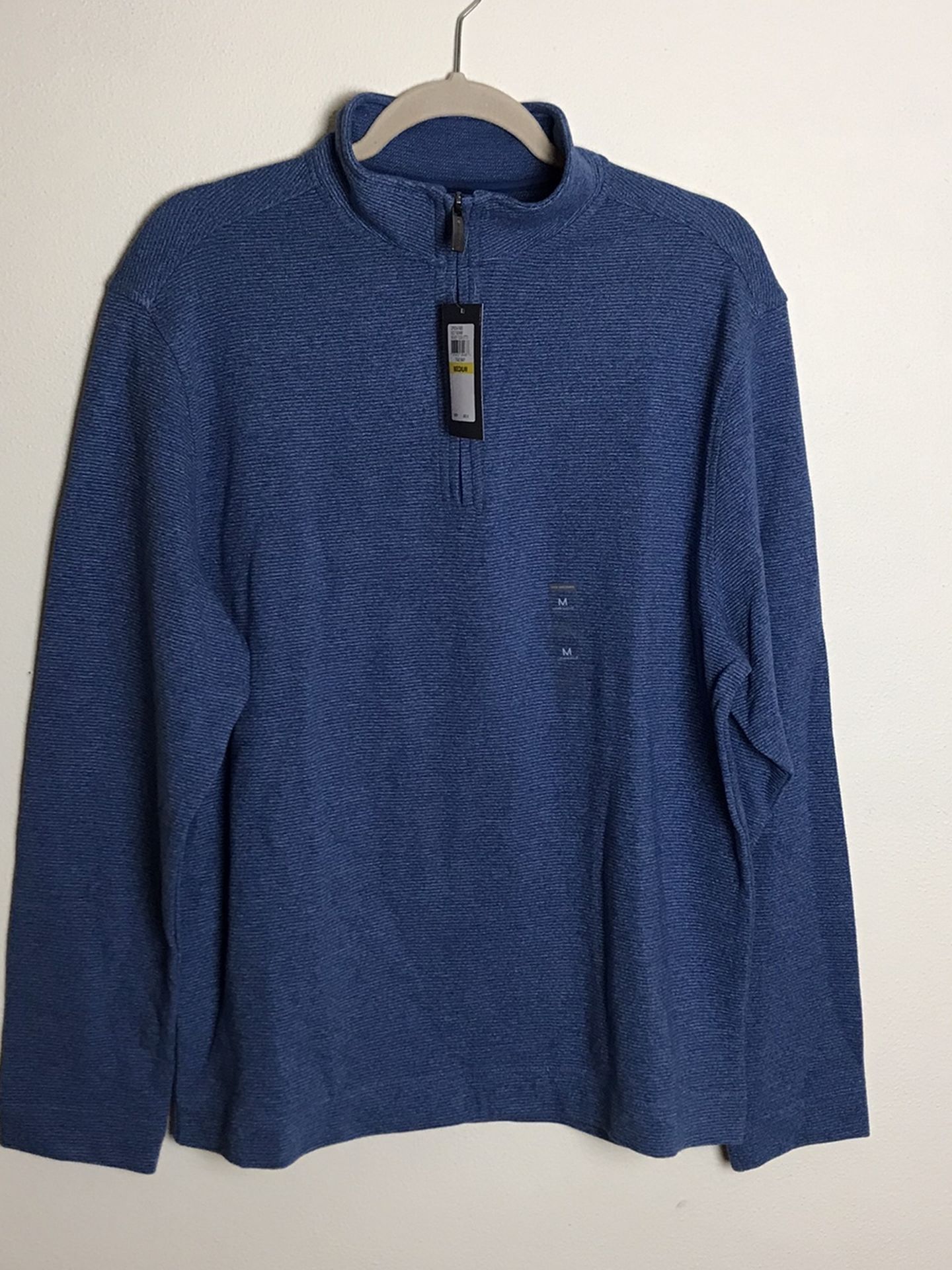 Van Heusen Never Tuck 1/4 Zip Mens M (M) - Blue New With Tags MSRP $65