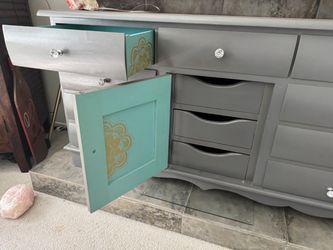 Painted Dresser with Mandala Detail