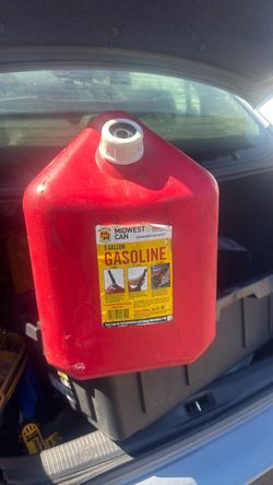 Red Plastic Gasoline Fuel Can