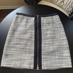 Metallic Zipper Front Skirt 