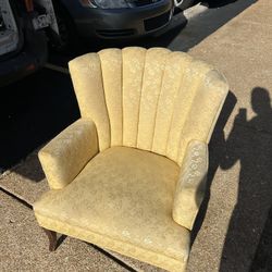 Vintage Yellow Shell Chair