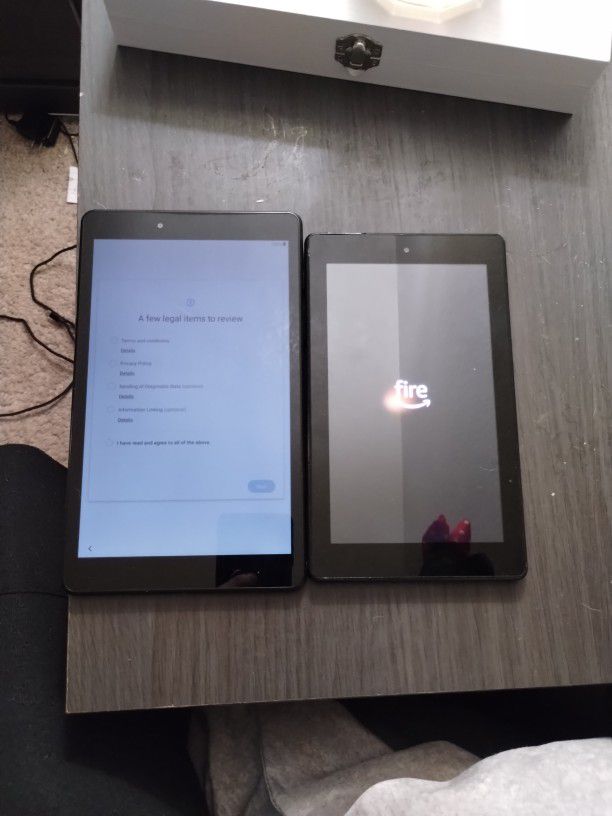 Samsung Tablet And Amazon Fire Tablet