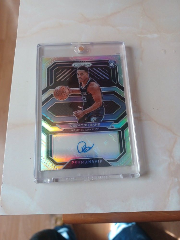 Desmond Bean Penmanship Silver Prism Rookie Card Autograph